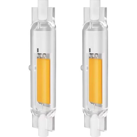 Ampoules R7S led 78mm Dimmable 10w, 1500LM, Blanc Chaud 3000K Ampoules R7S LED COB Double Ended 78mm 10w 220V, Éclairage à Faisceau 360 °, Paquet de 2 [Classe énergétique G] (1/5)