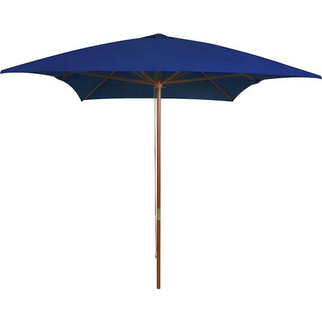 Sonnenschirm mit Holz-Mast 200x300 cm Blau
