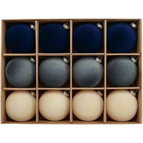 Boules de Noël floquées pour sapin de Noël, décorations en plastique à suspendre, décorations pour sapin de Noël (1/5)