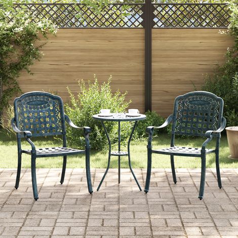 Gartenstuhl 2 pcs Grün 55 x 56,5 x 91cm Aluminium vidaXL (1/5)