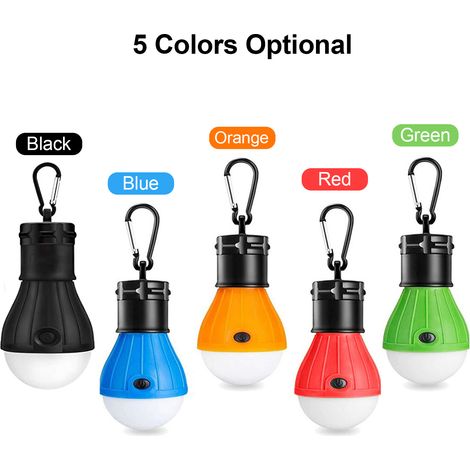 1 PC Camping Ampoule Portable LED Lanterne Camp Tente Lumières Lampe Équipement et Équipement avec Clip Crochet pour Intérieur Extérieur Randonnée Randonnée Pêche Panne D'urgence