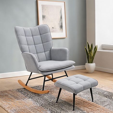 Fauteuil hellgrau en polyester Schaumstoff 64 x 89 x 90 cm (1/5)