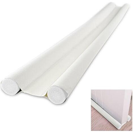 QORVA-1 pièce Boudin de Porte Double Isolant 93 cm, Bas de Porte Asolation Anti Froid Lavable et Durable Anti Bruit Insect, Boudin Porte Blanc Bâton en Mousse Inséré Découpable Blanc (1/5)