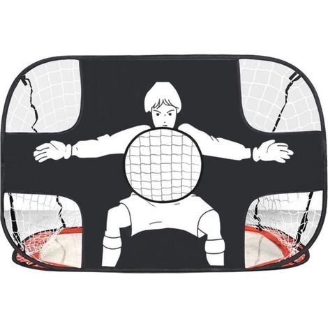 Buts de Football Portables pour Enfant, 2-en-1 Pop-Up Design Filet de Football Pliable avec Sac de Transport, Jardin, Filet de Football D’entraînement en Plein Air de Plage 120x80x80cm