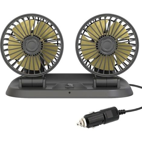 12V Doppelkopf-Autolüfter, universeller tragbarer Lüfter für Autozubehör (1/4)