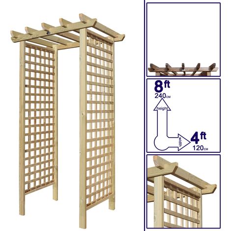 Premier Archway 8ft x 4ft Privacy Square Trellis Sides (1/5)