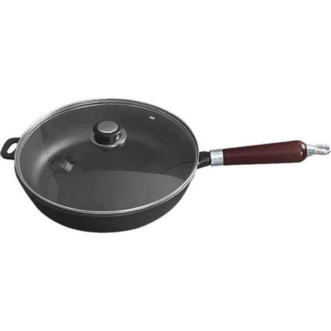 Poêle En Fonte - 30 Cm - Couvercle Inclus - Compatible Tous Feux Dont Induction (1/4)