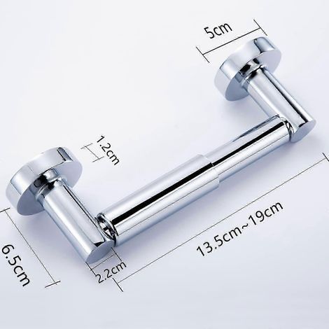 HONORNIC - Porte-essuie-tout mural à ressort, flexible et rond, en acier inoxydable chromé argenté (1/4)