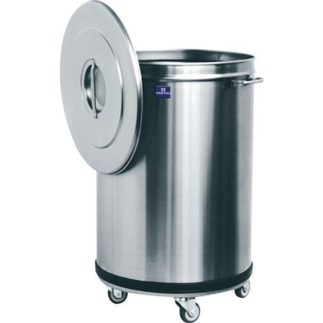 Poubelle en inox sur roues, 50 litres 380x380x605 mm - VIRTUS