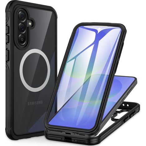 Coque Samsung A37 5G / A36 5G / A56 5G, Antichoc Housse avec Protection écran Verre Trempé 9H, 360° Téléphone Etui Magnétique Case Intégrale Coque pour Galaxy A36 5G/ A56 5G / A37 5G -Noir (1/5)