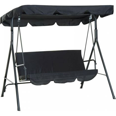 Housse imperméable pour chaise pivotante d'extérieur 3 places – Tissu Oxford 210D résistant aux intempéries – Dimensions 190x132x15cm (1/3)