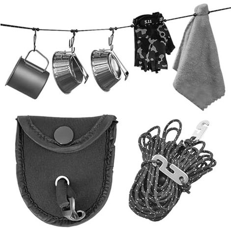 Corde à linge pour le camping et les voyages - 3,5 m, solide et réfléchissante (1/5)