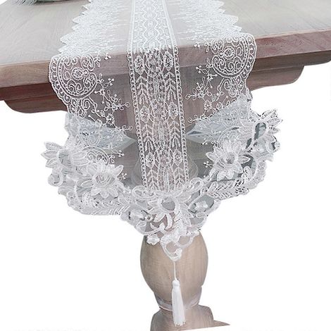 Chemin de table scandinave en polyester infroissable avec franges, idéal pour la maison et les restaurants, 30 x 180 cm (1/5)