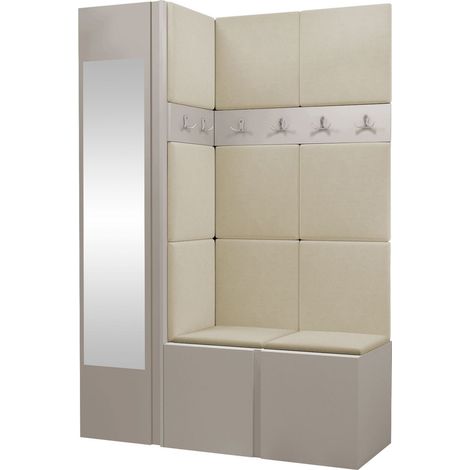 Meuble d'entrée Hartford 277, Polo 872, 186x124x46cm, Disponible, Tissu, Stratifié, À poser, Murale (1/5)
