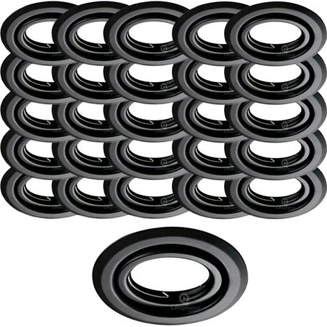 Lot de 50 Spots encastrables orientables Noir Mat avec GU10 LED de 5W eqv. 50W Blanc Chaud 3000K (1/4)