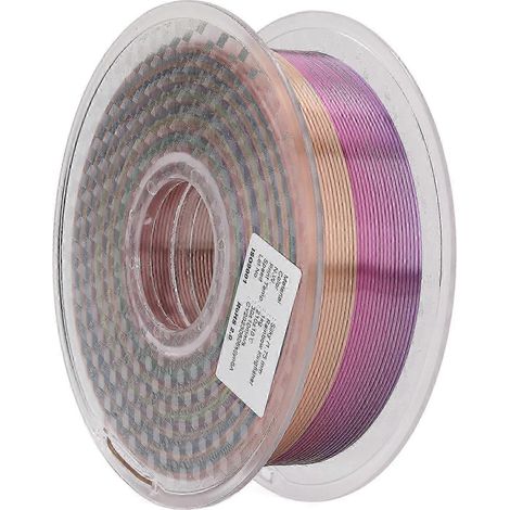 1,75 mm Seiden-PLA-Filament, 3D-Druck-Verbrauchsmaterial, glänzendes Farbverlaufsfilament, Schleifmittelset für Drucker (1/4)