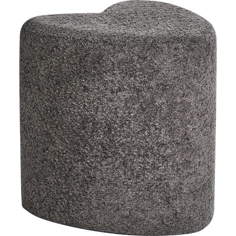 Puf tapizado en forma de corazón reposapiés otomana de chenilla gris oscuro Scotia (1/5)