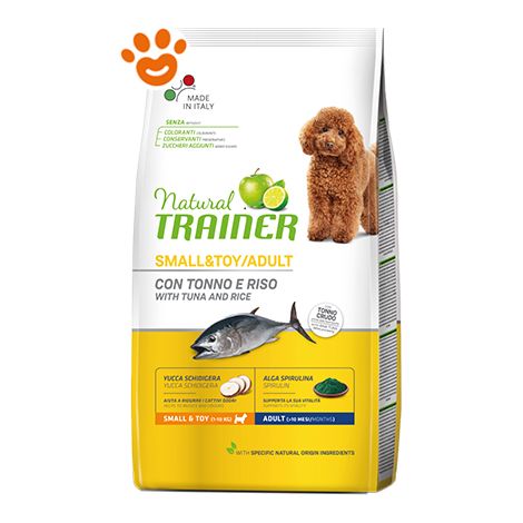 Natural Trainer Dog Adult Small & Toy Tonno - Sacco 2 Kg - Cibo Secco Cani