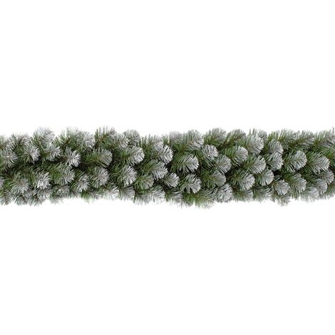 Guirlande de Noël Artificielle Enneigée en PVC Sapin Vert et Blanc pour Décoration 180 x 30 cm - PANGIVO (1/4)