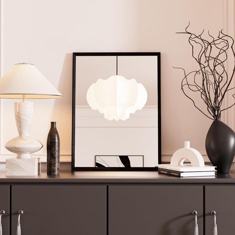 Miroir Mural Noir, Cadre rectangulaire 30 x 40 cm, à Suspendre horizontalement ou verticalement, décoratif pour Dressing, Salle de Bain, Chambre, Salon (1/5)