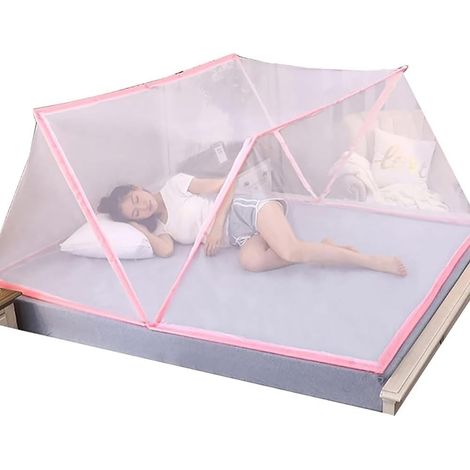 Faltbares Moskitonetz für Doppelbetten – Pop-Up-Moskitozelt, tragbares Moskitonetz fürs Bett, einfach aufzubauen, ultrafeines Netzgewebe, ideal für Schlafzimmer, Camping und Reisen