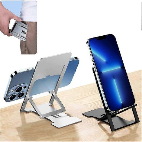 Support de téléphone portable pliable et portable hin, support de téléphone pliable et réglable, support pliable pour bureau, support de poche de voyage compatible avec iPhone et SmartPop (1/5)