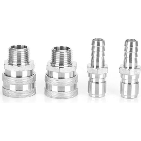 4 pièces Raccord Rapide Inoxydable G1/2 pour Brassage de Bière Maison (1/5)