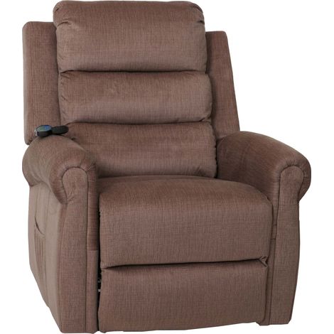 [NEUWERTIG] Fernsehsessel HHG-717, Relaxsessel, Liegefunktion Aufstehhilfe Massage Heizfunktion, Stoff 220g/m² Chenille braun (1/5)