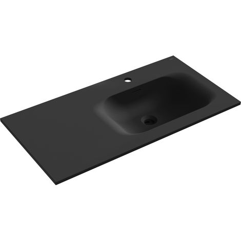 Mexen Vela lavabo encastré à droite 101 x 46,5 cm, noir mat - 25231071P (1/3)