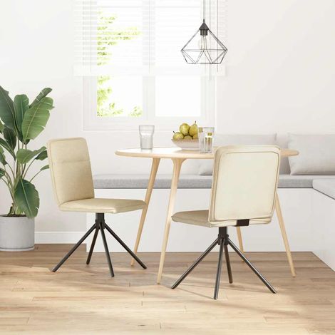 Maison Exclusive - Sedie da Pranzo 2 pz Crema in Tessuto (1/5)