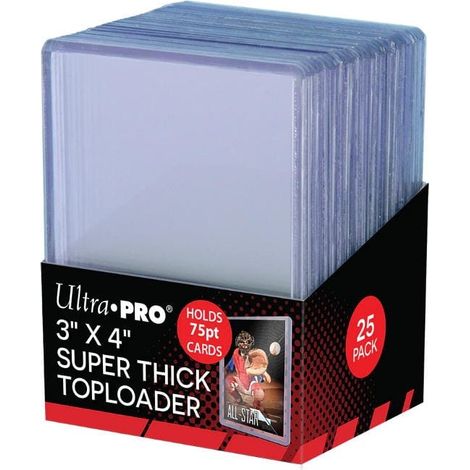 Paquete de 25 fundas Ultra Pro Toploader: 25 fundas Toploader súper gruesas de 75 pt