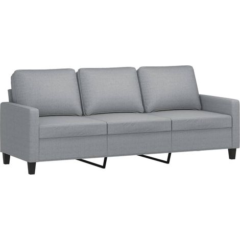 Sofá de 3 plazas de tela gris claro 180 cm vidaXL