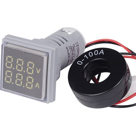Indicateur lumineux combiné tension courant alternatif numérique - Mesure précise & surveillance en temps réel,blanc (1/4)