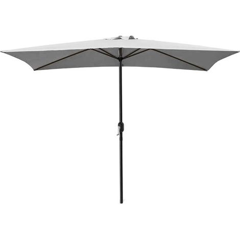 Parasol droit rectangulaire - JUANIO - Modèle 300x200 cm - Toile polyester haute densité UV50+ - Mât acier thermolaqué - Manivelle (1/5)