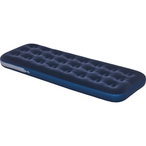 Matelas gonflable simple lit pneumatique portable avec pompe à main intégrée surface floquée, pour camping, voyage bleu (1/5)