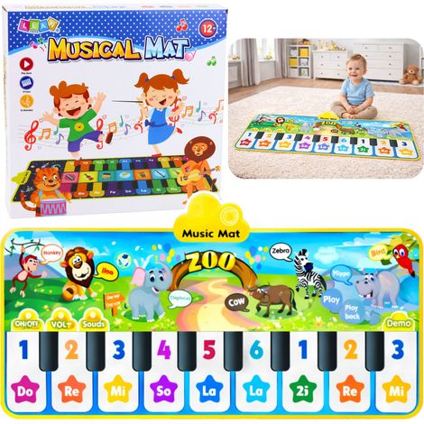 Tapis de danse interactif Piano Animaux du zoo 10 mélodies 126 cm (1/4)