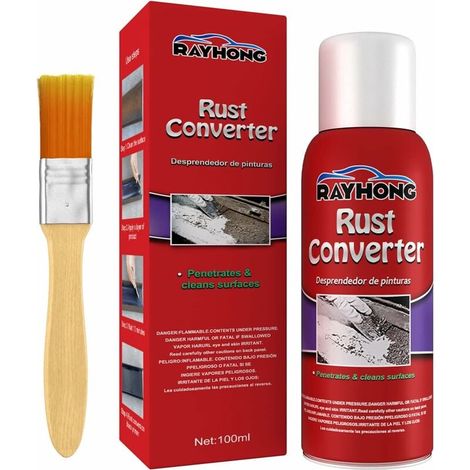 Dérouillant polyvalent, inhibiteur antirouille, spray de dérouillage de châssis de voiture avec brosse, dissolvant de rouille de nettoyage d'entretien pour la,100ml (1/4)