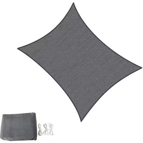Voile Ombrage Rectangulaire Gris Protection UV Terrasse Jardin (1/5)