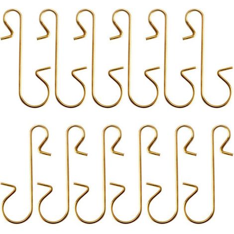 Gancho Metalico Para Adornos De Arbol De Navidad - Acero Inoxidable - Dorado - 200 Unidades (1/5)