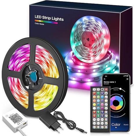 LED Strip 15M RGB Led Bedroom LED Strip Light Light Decorative Light String Dimmable for Home, Living Room, Kitchen (1/5)