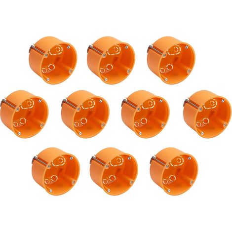 Meister - Scatola per presa di corrente a incasso profondo, 10 pezzi, colore: Arancione 35 mm Arancione (1/3)