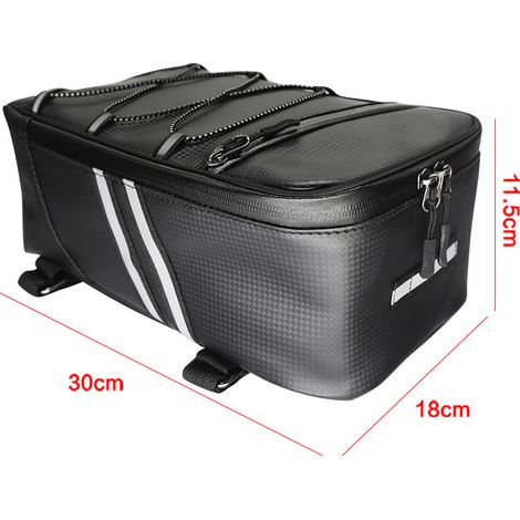 Gepäckträger aus PU-Kunstleder, 8-Liter-Hinterradtasche, robust und stilvoll, ideal für City- und Rennräder, wasserdicht, einfach zu montieren. (1/4)