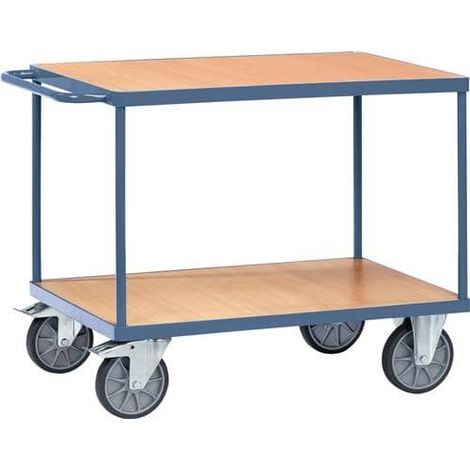 Tischwagen 2 Ladeflächen L1200xB800mm saphirblau Trgf.600kg TECWERK (1/2)