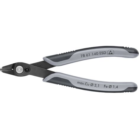 KNIPEX 78 61 140 ESD Electronic Super Knips® XL ESD avec poignées multimatières brunie 140 mm