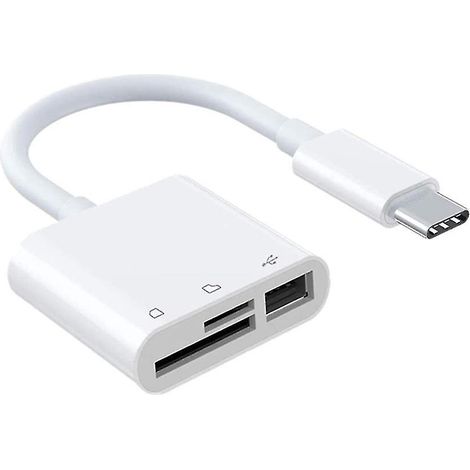 Convertisseur USB 3.1 Type C vers OTG pour clé USB, disque dur externe, carte microSD et carte TF (1/4)