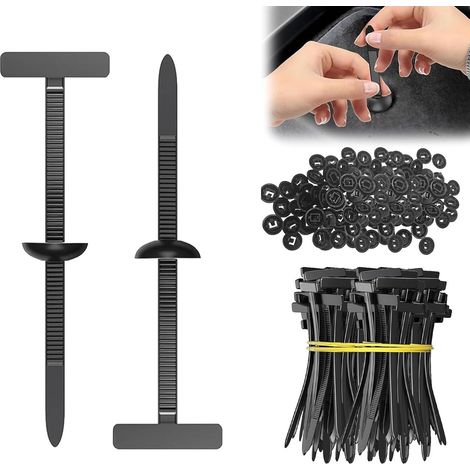 50 Pièces Attache Cable Universelle Noir, Serre Cable Resistant UV Petites Sangles de Serrage, Collier de Serrage Plastique Autobloquant Attache pour Usage Quotidien et Réparation Voiture (1/5)