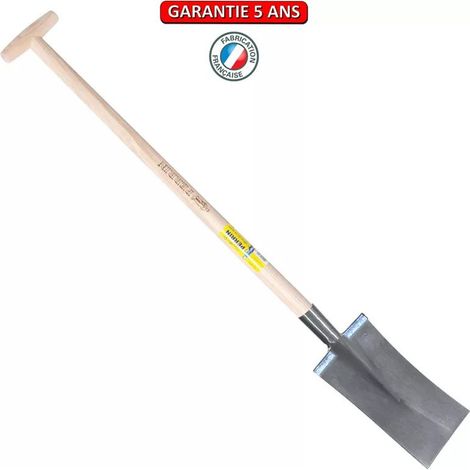28 cm Spaten mit zwei montierten Kanten, ausgestattet mit einer gedrehten Krücke OUTILS PERRIN