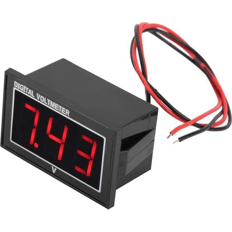 Compteur De Tension - Etanche - Affichage LED 3 Chiffres - Plage 2,5 À 30 V DC - Pour Voitures Enfants Vélos Électriques Motos - 1 Pièce (1/5)