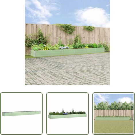 Pot en acier - Jardinière Vert pastel 580 x 100 x 45 cm Acier galvanisé (1/5)