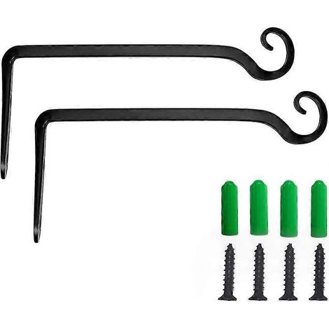 Supports de suspension pour plantes, lot de 2, supports de suspension décoratifs incurvés en métal robuste de 25 cm, parfaits pour suspendre des lanternes, des carillons éoliens, des mangeoires à oise (1/5)